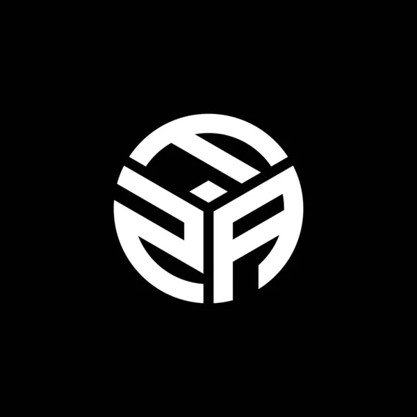 Fza Letter Logo Design Auf Schwarzem Hintergrund Fza Kreative Initialen — Stockvektor