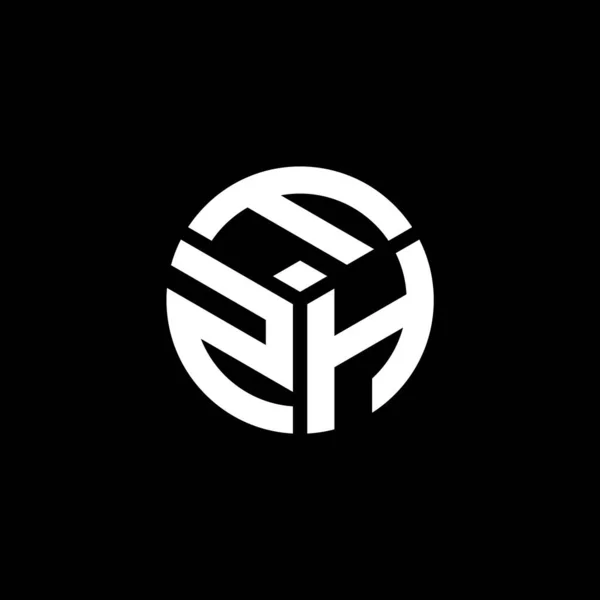 Diseño Del Logotipo Letra Fzh Sobre Fondo Negro Fzh Iniciales — Archivo Imágenes Vectoriales
