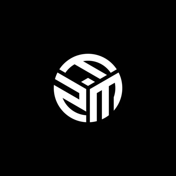 Fzm Brev Logotyp Design Svart Bakgrund Fzm Kreativa Initialer Brev — Stock vektor