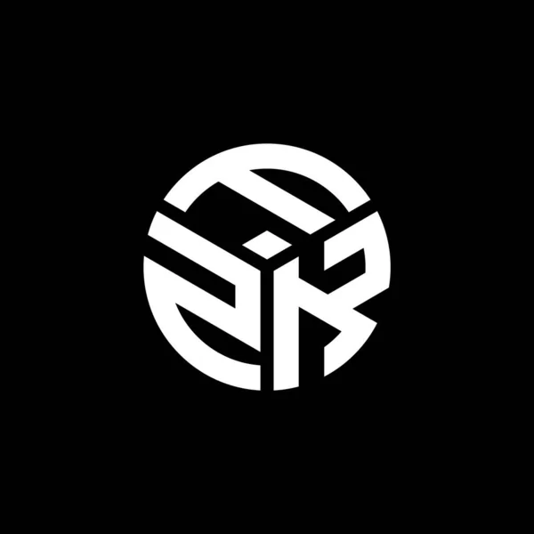 Siyah Arkaplanda Fzk Harf Logosu Tasarımı Fzk Yaratıcı Harflerin Baş — Stok Vektör