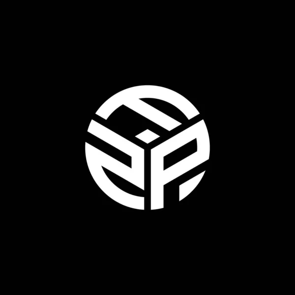 Fzp Lettre Logo Design Sur Fond Noir Fzp Initiales Créatives — Image vectorielle