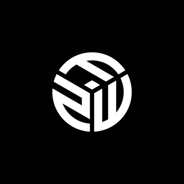 Logo Lettera Fzw Sfondo Nero Fzw Creativo Iniziali Lettera Logo — Vettoriale Stock