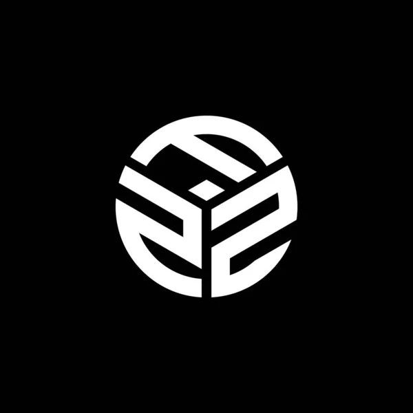 Fzz Lettre Logo Design Sur Fond Noir Fzz Initiales Créatives — Image vectorielle