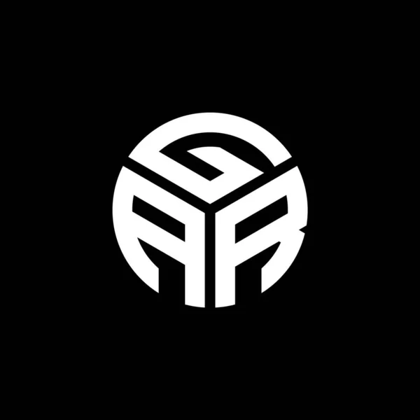 Projekt Logo Litery Gar Czarnym Tle Kreatywne Inicjały Gar Koncepcja — Wektor stockowy