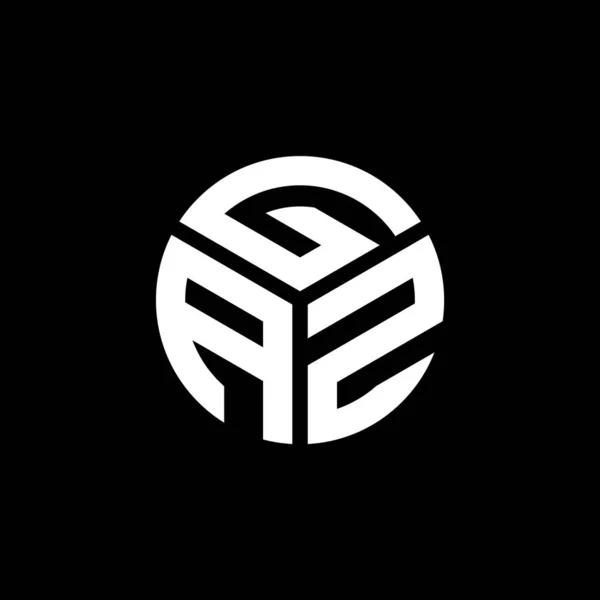 Diseño Del Logotipo Letra Gaz Sobre Fondo Negro Gaz Iniciales — Vector de stock