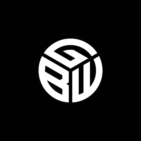 Design Del Logo Della Lettera Gbw Sfondo Nero Concetto Logo — Vettoriale Stock