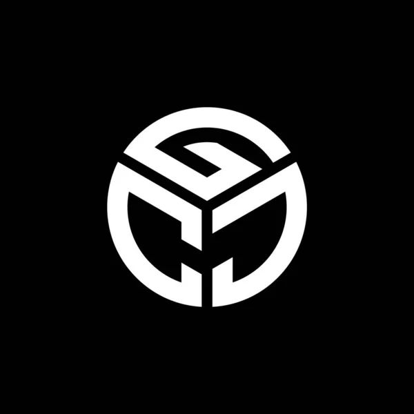Design Logo Literei Gcj Fundal Negru Gcj Creativ Inițiale Concept — Vector de stoc