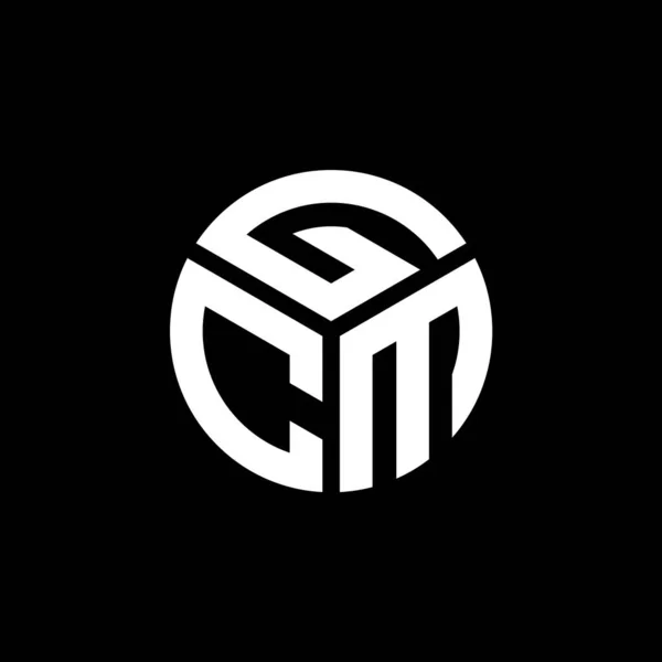 Gcm Logo Ontwerp Zwarte Achtergrond Gcm Creatieve Initialen Letter Logo — Stockvector