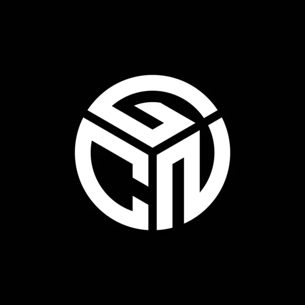 Design Logotipo Carta Gcn Fundo Preto Gcn Iniciais Criativas Conceito — Vetor de Stock