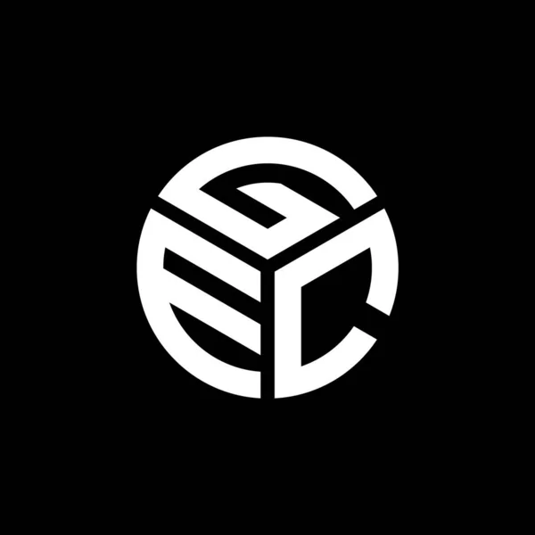 Gec Letter Logo Design Auf Schwarzem Hintergrund Gec Kreative Initialen — Stockvektor