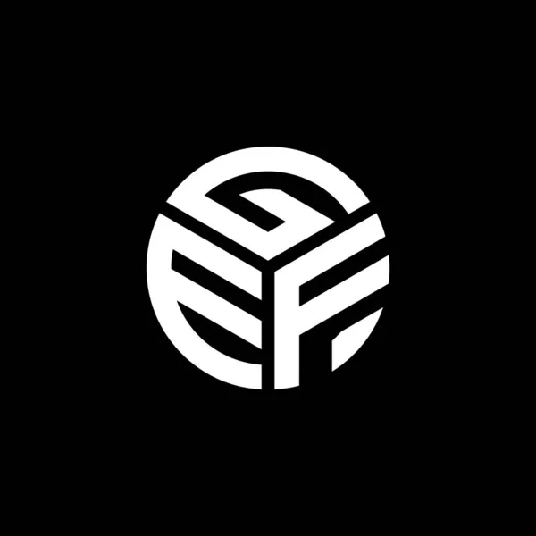 Siyah Arka Planda Gef Harf Logosu Tasarımı Gef Yaratıcı Harflerin — Stok Vektör