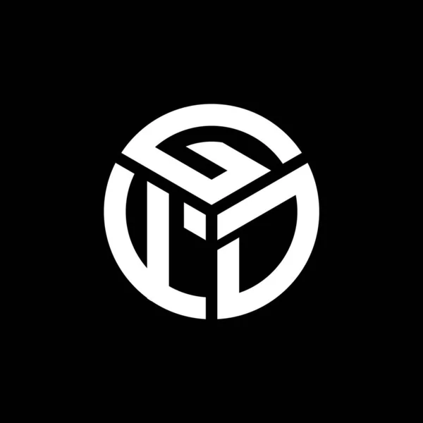 Gfd Brev Logotyp Design Svart Bakgrund Gfd Kreativa Initialer Brev — Stock vektor