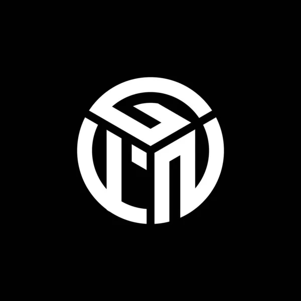 Diseño Del Logotipo Letra Gfn Sobre Fondo Negro Gfn Iniciales — Vector de stock