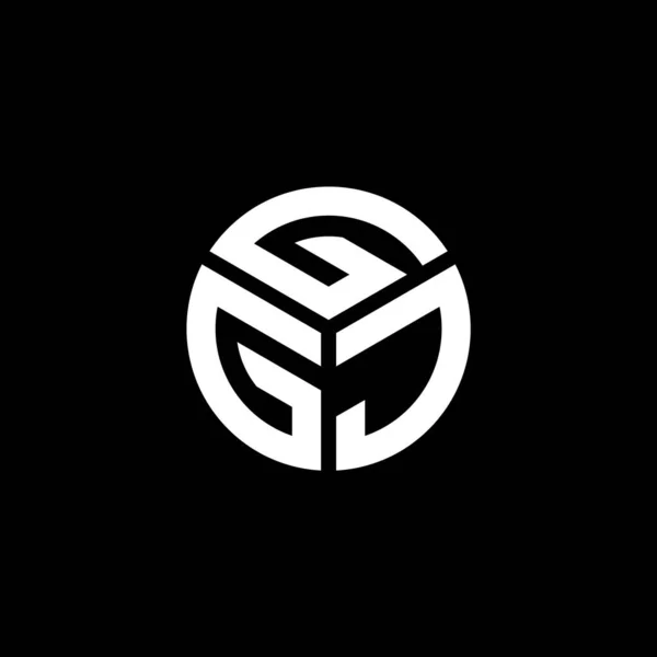 Logo Desain Huruf Ggj Pada Latar Belakang Hitam Ggj Kreatif - Stok Vektor