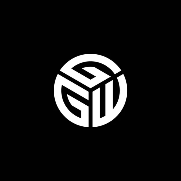 Diseño Del Logotipo Letra Ggw Sobre Fondo Negro Ggw Iniciales — Vector de stock