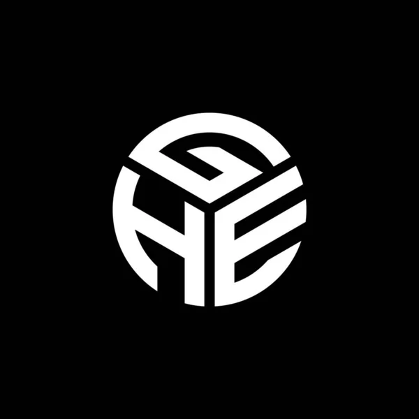 Siyah Arka Planda Ghe Harf Logosu Tasarımı Ghe Yaratıcı Harflerin — Stok Vektör