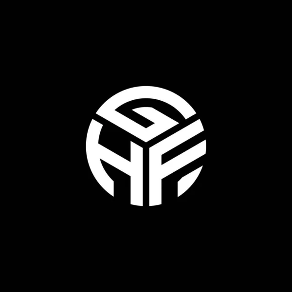 Siyah Arka Planda Ghf Harf Logosu Tasarımı Ghf Yaratıcı Harflerin — Stok Vektör