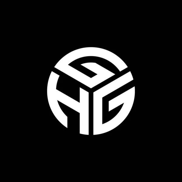 Design Logotipo Carta Ghg Fundo Preto Ghg Iniciais Criativas Conceito — Vetor de Stock
