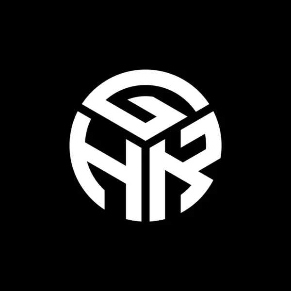 Siyah Arka Planda Ghk Harf Logosu Tasarımı Ghk Yaratıcı Harflerin — Stok Vektör