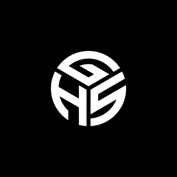 Desain Logo Surat Ghs Pada Latar Belakang Hitam Inisial Kreatif - Stok Vektor