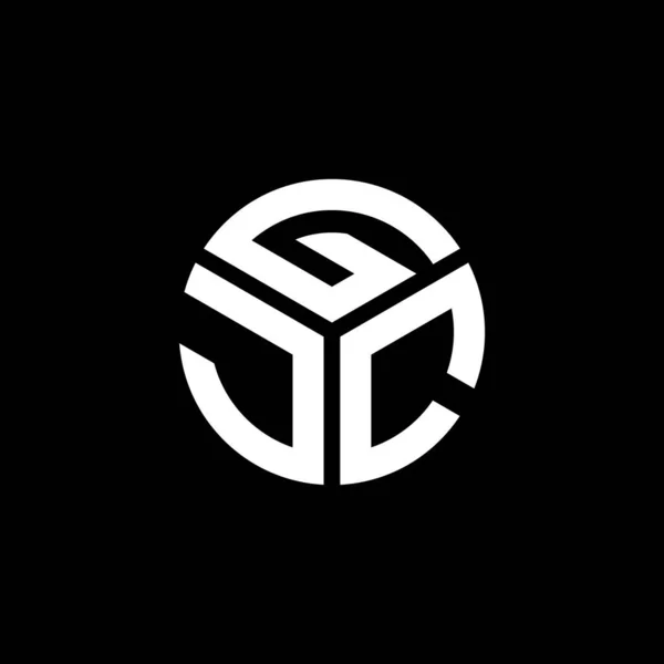 Siyah Arka Planda Gjc Harf Logosu Tasarımı Gjc Yaratıcı Harflerin — Stok Vektör