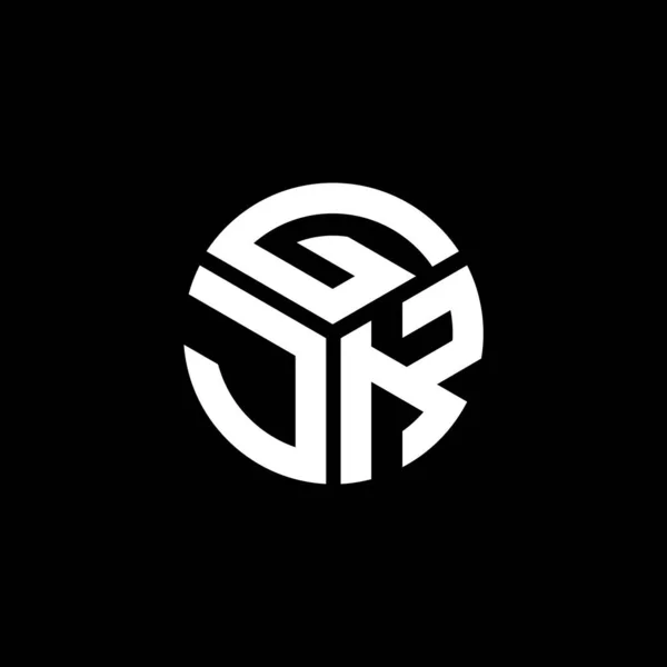 Gjk Lettre Logo Design Sur Fond Noir Gjk Initiales Créatives — Image vectorielle