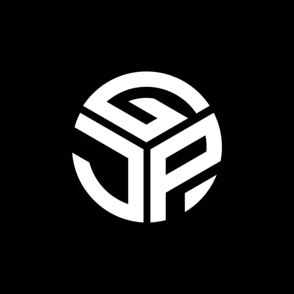 Logo Desain Huruf Gjp Pada Latar Belakang Hitam Gjp Kreatif - Stok Vektor