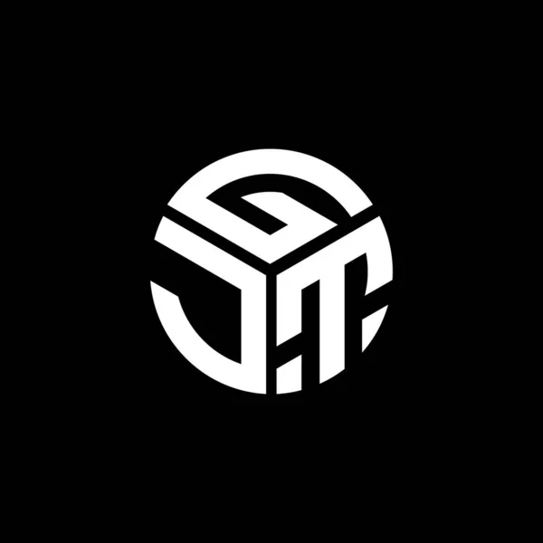 Projeto Logotipo Carta Gjt Fundo Preto Gjt Iniciais Criativas Conceito — Vetor de Stock