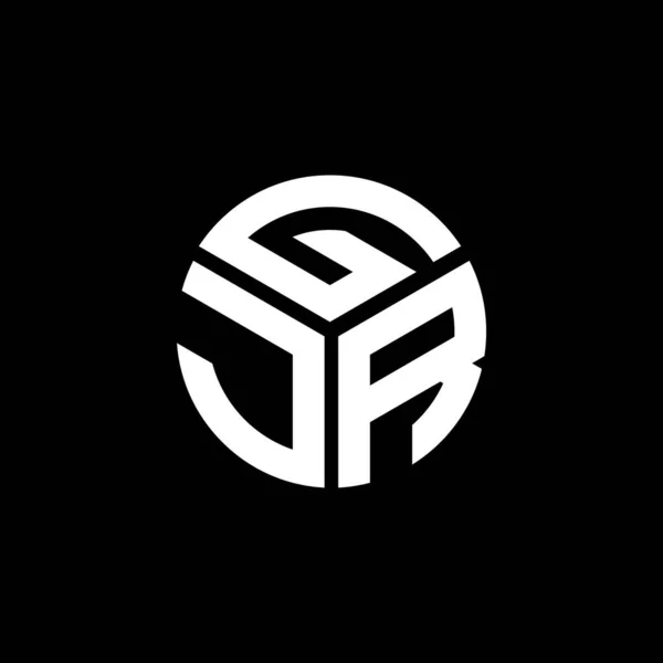 Gjr Lettre Logo Design Sur Fond Noir Gjr Initiales Créatives — Image vectorielle