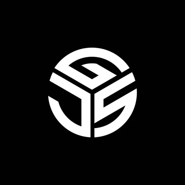 黒を基調としたGjsレターロゴデザイン Gjsクリエイティブイニシャルレターロゴコンセプト Gjs文字デザイン — ストックベクタ