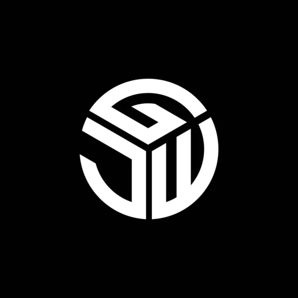 Diseño Del Logotipo Letra Gjw Sobre Fondo Negro Gjw Iniciales — Archivo Imágenes Vectoriales