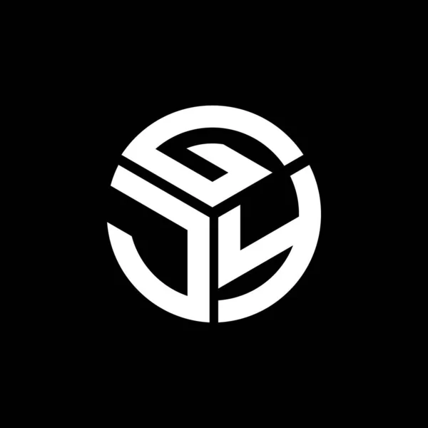 Diseño Del Logotipo Letra Gjy Sobre Fondo Negro Gjy Iniciales — Archivo Imágenes Vectoriales