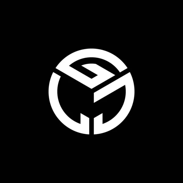Projekt Logo Litery Glj Czarnym Tle Glj Twórcze Inicjały Koncepcja — Wektor stockowy