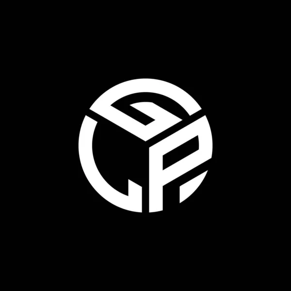 Diseño Del Logotipo Letra Glp Sobre Fondo Negro Glp Iniciales — Vector de stock