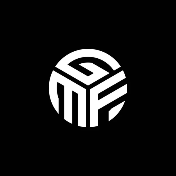 Gmf Lettre Logo Design Sur Fond Noir Gmf Initiales Créatives — Image vectorielle