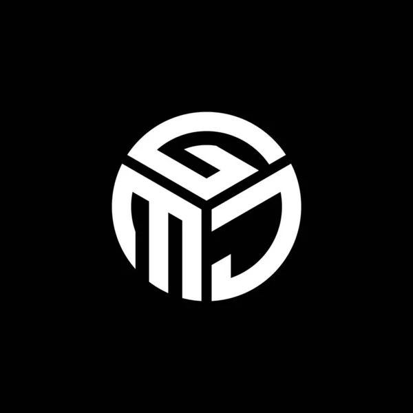 Gmj Lettera Logo Design Sfondo Nero Gmj Creativo Iniziali Lettera — Vettoriale Stock