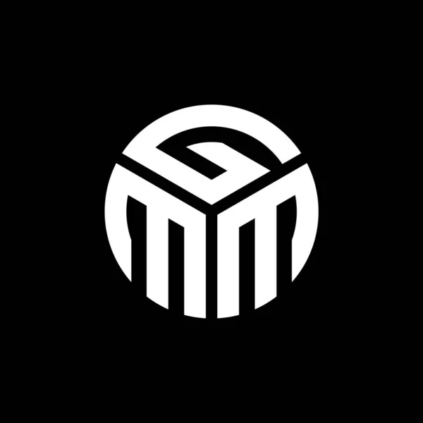 Diseño Del Logotipo Letra Gmm Sobre Fondo Negro Gmm Iniciales — Vector de stock