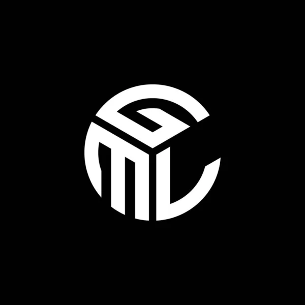 Diseño Del Logotipo Letra Gml Sobre Fondo Negro Gml Iniciales — Vector de stock