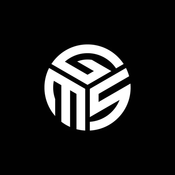 Gms Letter Logo Design Black Background Gms Creative Initials Letter — Stock Vector
