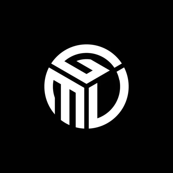 Diseño Del Logotipo Carta Gmv Sobre Fondo Negro Gmv Iniciales — Archivo Imágenes Vectoriales