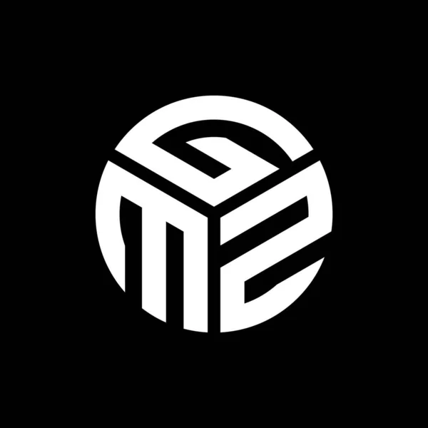 Дизайн Логотипа Гмз Чёрном Фоне Творческие Инициалы Гмз Буквенно Логотипная — стоковый вектор