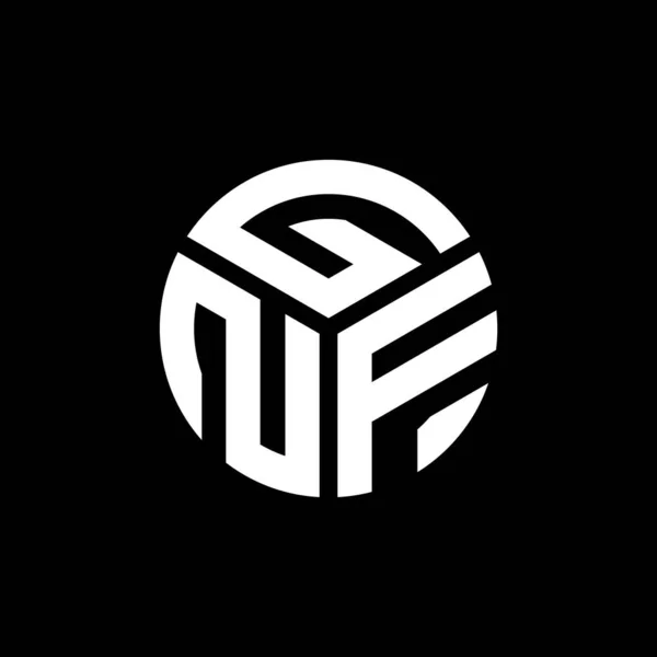 Design Logotipo Carta Gnf Fundo Preto Gnf Iniciais Criativas Conceito — Vetor de Stock