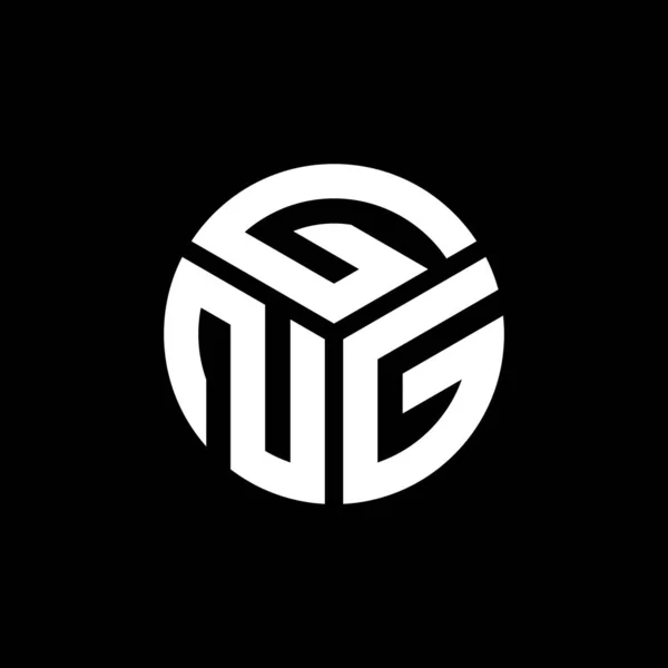 黑色背景上的Gng字母标识设计 Gng创意首字母首字母标识概念 Gng字母设计 — 图库矢量图片