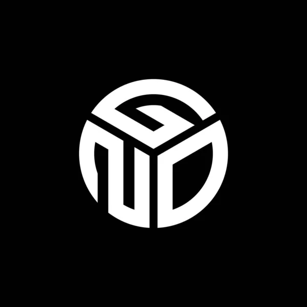 Diseño Del Logotipo Letra Gno Sobre Fondo Negro Gno Iniciales — Vector de stock