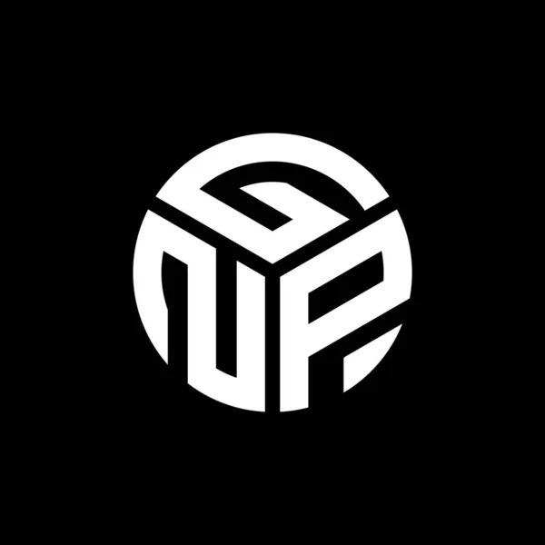 Дизайн Логотипу Літери Gnp Чорному Тлі Творчі Ініціали Gnp Концепція — стоковий вектор
