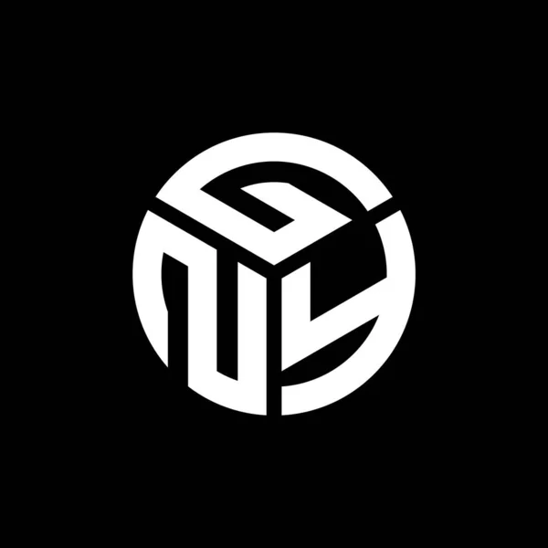 Siyah Arka Planda Gny Harf Logosu Tasarımı Gny Yaratıcı Harfler — Stok Vektör