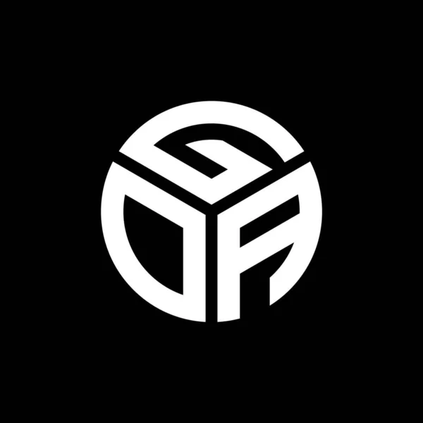 Goa Logo Ontwerp Zwarte Achtergrond Goa Creatieve Initialen Letter Logo — Stockvector