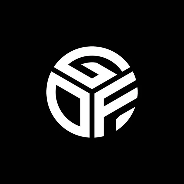 Gof Lettre Logo Design Sur Fond Noir Gof Initiales Créatives — Image vectorielle