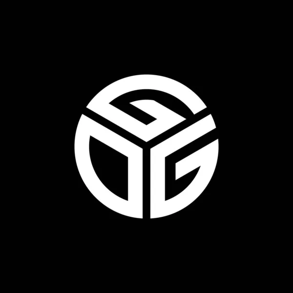 Gog Lettre Logo Design Sur Fond Noir Gog Initiales Créatives — Image vectorielle