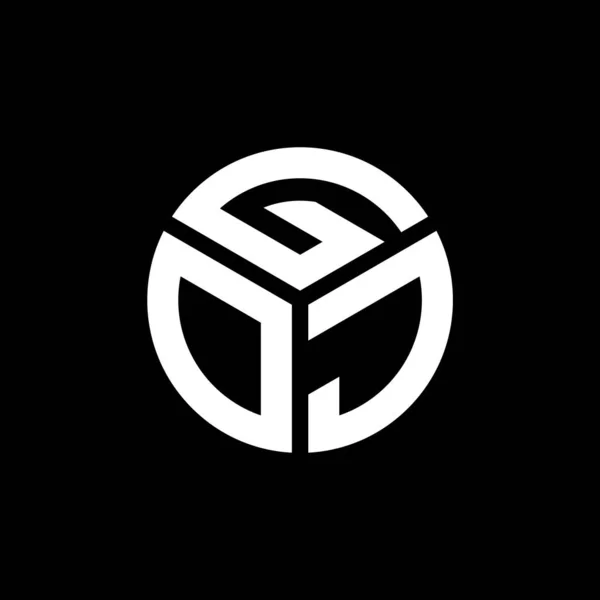 Σχεδιασμός Λογότυπου Επιστολής Μαύρο Φόντο Δημιουργικά Αρχικά Goj Έννοια Λογότυπο — Διανυσματικό Αρχείο